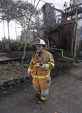 Chief Gib Hixon at 2008 Bluff Rd fire